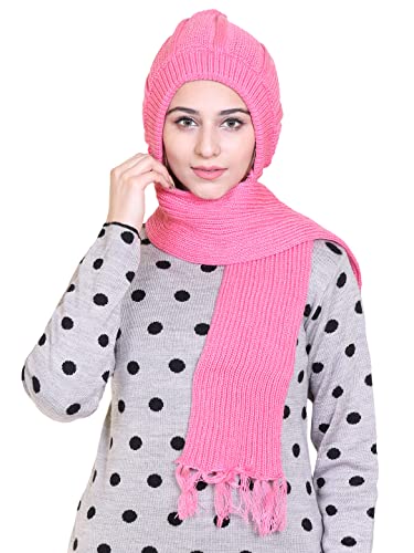 Image of Gajraj Unisex Soft Knitted Winter Warm Woolen Cap with Woolen Lovely Muffler|Fur Cap with Muffler
