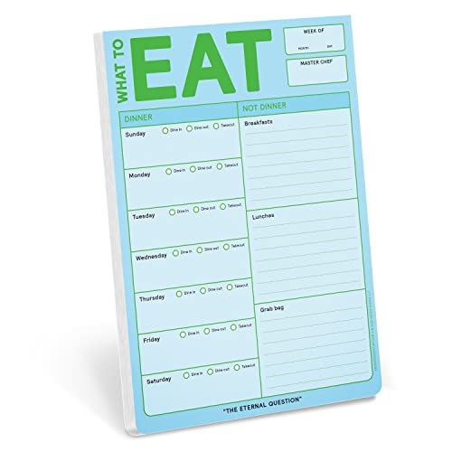 Knock Knock What To Eat Pad (Turquoise/Pastel), Magnetic Meal Planning