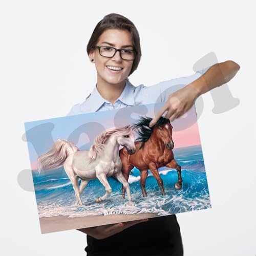 Image of Jasol Diamond Painting Kit, 40x30 Cms, Full Drill, 5D Crystals, Home Wall Decor Gift Set (Sea Horse J40058)