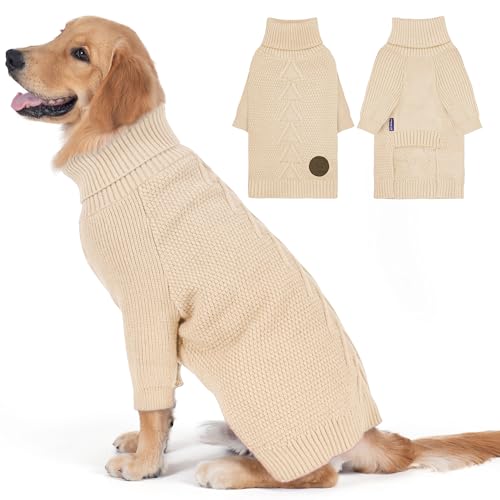 cyeollo Dog Sweater Long Sleeve Warm Knit Sweaters for Large Dogs Boy Girl