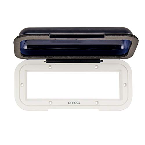 Enrock Marine Universal In Dash Water Resistant Waterproof Tinted Radio Shield Receiver Cover (White Base)
