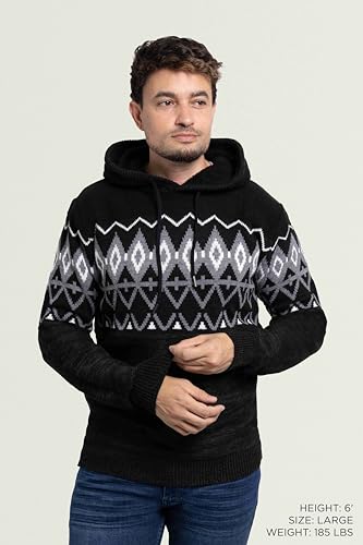X Ray XMW-30117-WHITE-M Mens Fashion Hoodies Pullover, Knitted Slim Fit Hoodies For Men, Color Block Hooded Pullover Sweater thumb #1
