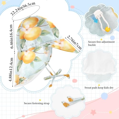 KLL Cute Apricot Fruit Silver Toddlers Beach Hat Baby Boys' Water Hats Baby Girls UV Protection Neck Flap Traveling Camping Hat4