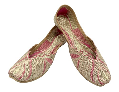 Punjabi Jutti for Women's Indian Mojaris Pink Handmade Juti Traditional Ethnic Shoes2