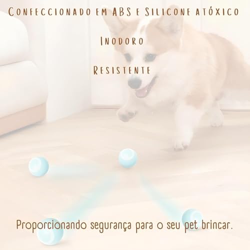 Bola Inteligente Pet Elétrica USB – Bolinha Giratória para Gatos e Cães, Movimento Automático, Recar