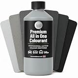 Graue Lederfarbe | Reparatur-Lackauffrischer für Sofas, Möbel, Autositze, Taschen, Schuhe | All-in-One selbstklebender Lederfarbstoff (Hellsilbergrau, 100 ml)