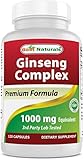 Best Naturals Ginseng complex 1000 mg, 120 Count