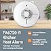 FireAngel Heat Alarm for Kitchen with 10 Year Sealed for Life Battery - FA6720-R Heat Detector for Kitchen, Home, Caravan, Attic, Garage - Replacement for HT-630 Heat Alarms - White