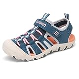 SAGUARO Sandalen voor meisjes, gesloten trekkingsandalen voor kinderen, antislip, maat 25-38, blauw, 29 EU