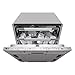 LG QuadWash DB475TXS Lavastoviglie da Incasso, a Scomparsa Totale, Serie 4, Classe A, 14 Coperti, 4 Bracci Irroratori, Vapore, Cerniere Sliding, Apertura Automatica, 3° Cestello, Wi-Fi, Acciaio immagine