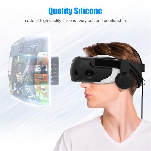 VR Face Cover - 2 almohadillas de silicona para la cara, funda de silicona, cubierta facial de realidad virtual, resistente al sudor, accesorio de máscara VR, lavable y a prueba de fugas, - imagen 9