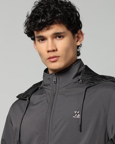 Image of Qube By Fort Collins Men's Polyester Standard Length Regular Fit Reversible Winter Jacket with Ribbed Cuffs & Hood - Warm, Stylish & Versatile