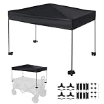 Acclcors Wagon Canopy,Trolley Roof Cover for Outdoor Camping Trolley Foldable,Waterproof Portable Wagon Canopy Awning for Handcart(L69*W50*H45CM)