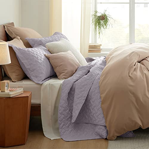 Image of Bedsure Quilts King Size - Lightweight Bedspreads King Size with Basket Weave Pattern, Soft Quilt Bedding Set, Purple Comforter Set Coverlet for All Seasons with 2 Pillow Shams (106 inch x 96 inch)