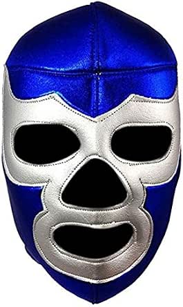 Blue Demon Pro Lucha Libre Mask – Adjustable Lycra & Leather CMLL Style