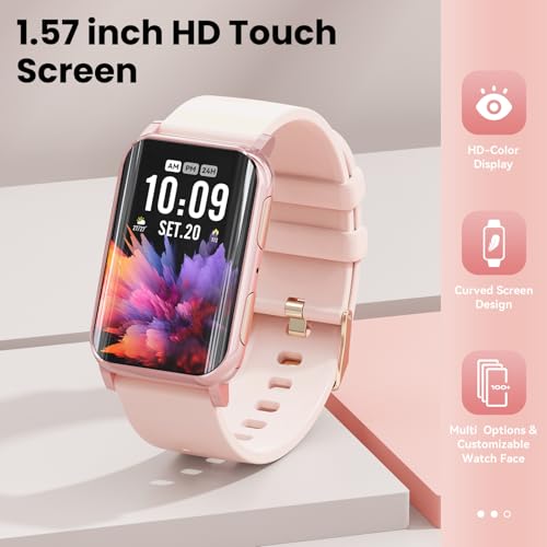 Smart Watches for Men Women (Answer/Make Calls), 1.57" Curved Screen Fitness Tracker, 2 Bands Smart Watch with 24/7 Heart Rate/Sleep Monitor, Compatible with Android iOS,110+ Sport Modes by Mingdaln - Used condition - Image 4