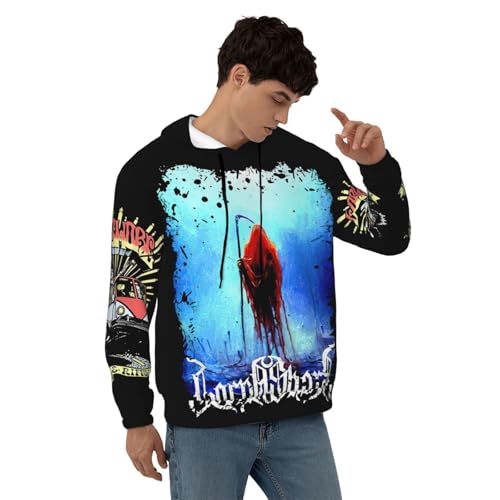 Lorna Music Shore Men's Casual Fleece Hoodie Pullover Hooded Long Sleeve Sweatshirt with Pockets4