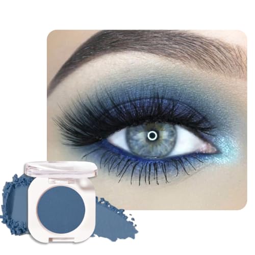 FeiCuiYun Single Matte Eye Shadow Palette Makeup, Blue Matte Eyeshadow