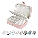 Produktbild Homaxy Schmuckkästchen Damen Klein Schmuckbox PU-Leder Reisen Schmuck Aufbewahrungsbox Mädchen Schmuckschatulle für Ohrringe Ringe  Rosa (Doppelschicht)