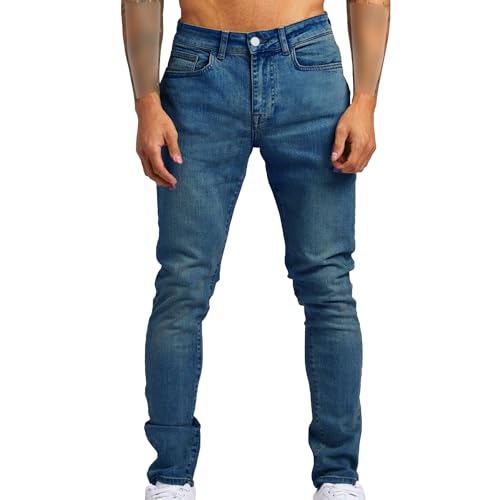 Mens Slim Fit Leggings Jeans Tapered Leg Denim Pants Skinny High Waisted for Men Jean Pants