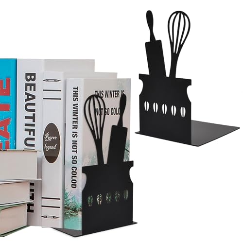 1 Paar (2 Stück) Kreativ Dekorative Regal Bookends, L-förmige Buchstützen aus Metall, Besteck Stil Metall-Schwarz Buchhalter Regal, Bookends Buchstopper für Küche, Büro, Schule (Rührerform) 1 Paar (2 Stück) Kreativ Dekorative Regal Bookends, L-förmige Buchstützen aus Metall, Besteck Stil Metall-Schwarz Buchhalter Regal, Bookends Buchstopper für Küche, Büro, Schule (Rührerform)