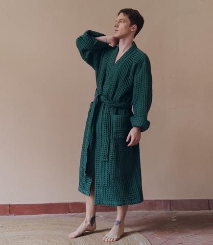 Image of Luxury Organic Japanese Cotton Hotel & Spa Waffle Bathrobe for Men and Women (Hooded /Kimono)