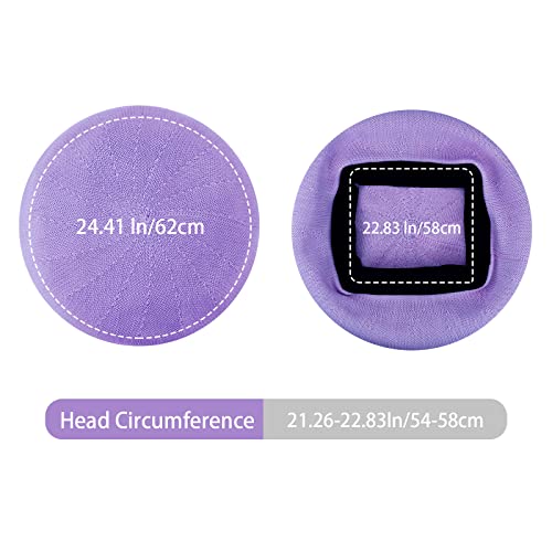 Gllutt Summer Knitted Thin Beret Hat for Women Size Adjustable French Style Solid Color (Thin Lavender)