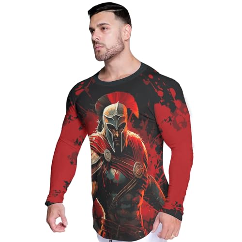 Desantiago Rash Guard for Men BJJ, Activewear Cotton Spandex Compression Shirt Long Sleeve3