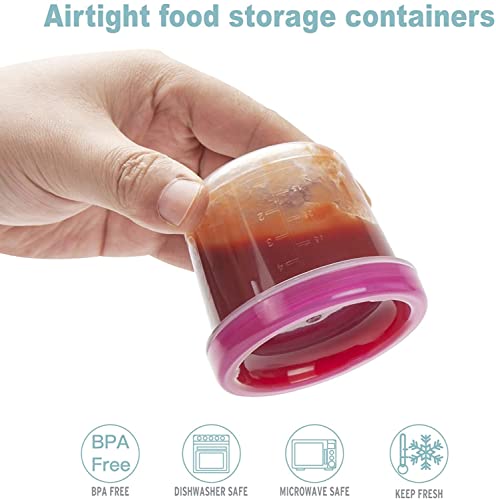 Mosville Baby Food Containers - 12 Sets, 4 Oz Food Grade Plastic Small Containers With Lids, Leakproof And Reusable, Microwave & Dishwasher Safe Freezer Containers For Food…… #TOP2