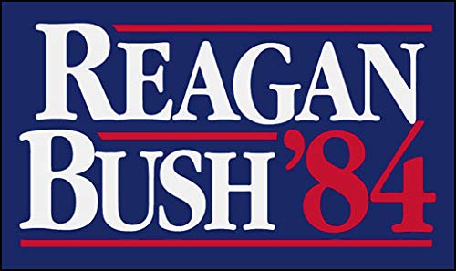 Reagan Bush 84 Vintage Bumper Sticker (Former Elect President Classic Election Campaign (3 x 5 inch)