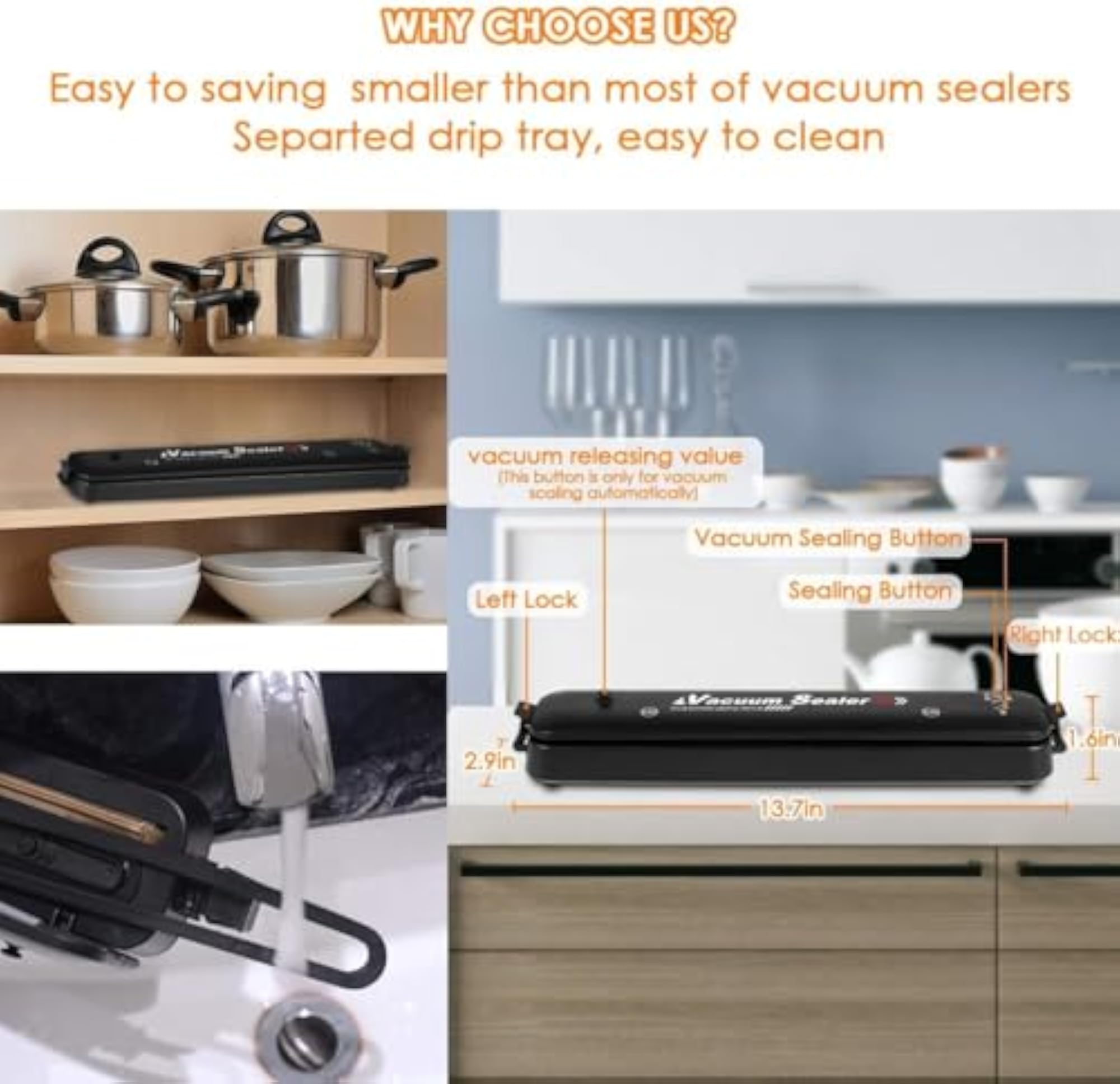 Vacuum Sealer Machine with Starter Kit, Compact & Powerful