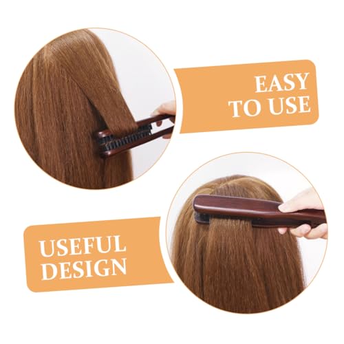 Cepillo de Peinar y Alisar el Pelo Doble con Cerdas para Mujer, Herramienta de Estilo Portátil y Ligera para Cabello Suave y Natural miniatura 7