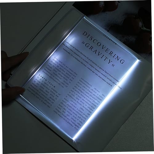 Luz de libro plana LED de 2 piezas, panel transparente de lectura nocturna inalámbrico a pilas 6