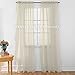 Elegant Comfort 2-Piece Sheer Panel with 2inch Rod Pocket - Window Curtains 60-inch Width X 84-inch Length - Beige