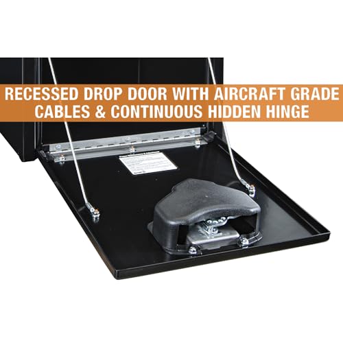 Image of Buyers Products 1702295 Black Steel Underbody Truck Tool Box - 18 x 18 x 18 Inch - Truck Bed & Underbelly RV Storage Box, Locking T-Latch, Weather-Resistant, Heavy-Duty Flatbed Job Box, Made in USA