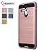 Alcatel One Touch Fierce XL Case, Aomax Hard Silicone Rubber Hybrid Armor Shockproof Protective Holster Cover Case With HD Screen Protector For Alcatel One Touch Fierce XL 5054 (VLS ARMOR Rose Gold)