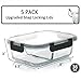 [5-Pack,36 Oz]Glass Meal Prep Containers 2 Compartments Portion Control with Upgraded Snap Locking Lids Glass Food Storage Containers, Microwave, Oven, Freezer and Dishwasher (4.5 Cups)