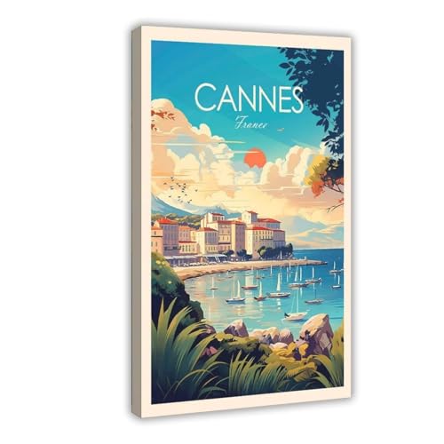 Poster Cannes France toile decoration murale chambre et bureau 40x60