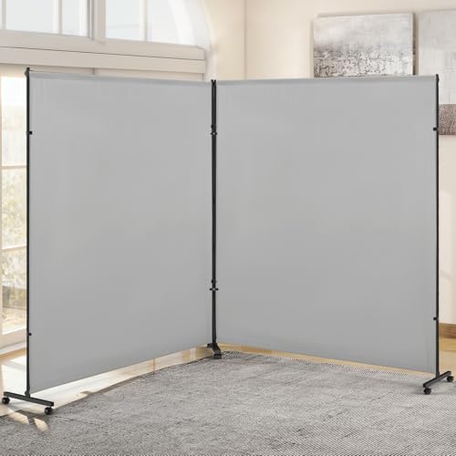 VAMFUTRE 2 Panels Room Divider/Privacy Screen with Caster Wheels and