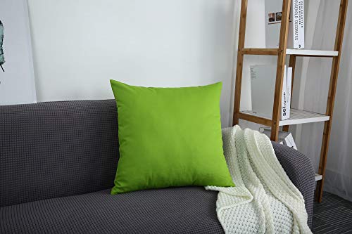 Tangdepot Cotton Solid Throw Pillow Covers, 20" X 20" , Apple Green #TOP5