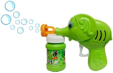 KHANAK Green Toon Hand Pressing Bubble Making Toy Gun, Color and Design May Vary