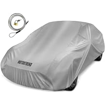 Motor Trend FlexCover Car Cover, Waterproof All-Weather SUV Truck Car Covers for Snow Ice Rain Sun UV Dust Hail Protection, Indoor/Outdoor Full Exterior Cover, Sedan Car Cover Fits Up to 210" Length