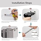 Deconovo Adjustable Curtain Poles 168-305cm with Brackets and Resin Finial, Extendable Splicing Silver Curtain Pole, Sturdy Net Curtain Rods for Windows - Image 5