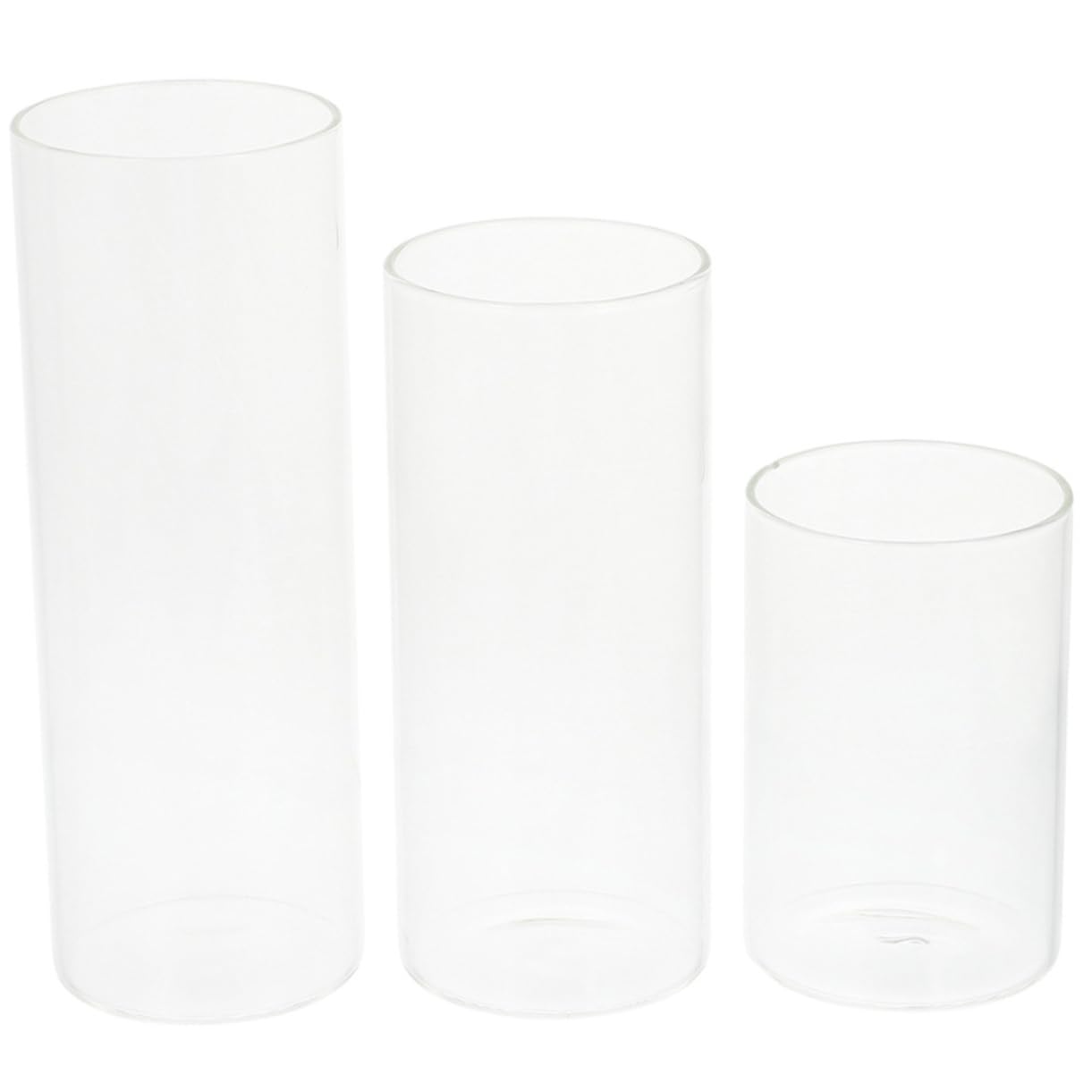 3pcs Transparent Glass Cylinder Candle Holders Elegant Adornment for Home Decor Glass Candle Containers for Warm Ambiance