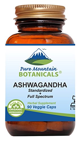 Ashwagandha Capsules - 90 Kosher Vegan Caps with 475mg Organic Ashwagandha Root & Potent Ashwagandha Extract