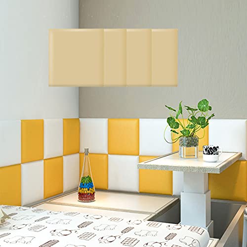 Paneles de cabecero amarillos autoadhesivos, decoración de pared para dormitorio u oficina 2