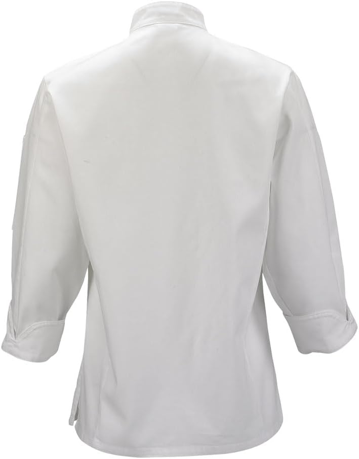 Mercer Culinary Millennia Women's Cook Jacket with Cloth Knot Buttons, Medium, White
