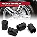4 PCS Aluminum Alloy Tire Valve Stem Caps, Premium Alloy Dust Proof and Leak-Proof, Universal for Car SUV Truck Motorcycle and Bike Wheels (Black)