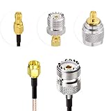Superbat Kabel SMA na UHF 3 m + przedłużacz RG316 + 3 x zestaw adapterów, SMA na SO239/PL259 do radia CB, radioamatorstwa, anteny ręcznej, Walkie Talkie