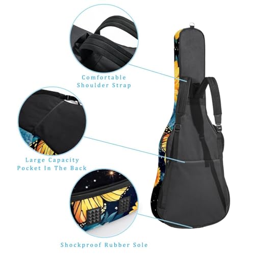 JRHEJTFZ Housse pour guitare acoustique de 1,9 cm d’épaisseur, étanche, durable et élégante, motif tournesol bleu fleur, Multicolore 4., 42.9×16.9×4.7 in, Motif imprimé tendance - Les Beatles, Paul McCartney, John Lennon, RIngo Starr, George Harrison JRHEJTFZ Housse pour guitare acoustique de 1,9 cm d'épaisseur, étanche, durable et élégante, motif tournesol bleu fleur, Multicolore 4., 42.9x16.9x4.7 in, Motif imprimé tendance – Image 4